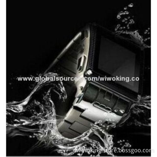 Waterproof 8m Depth Metal Watch Phone, Smartphone Design, Dimensions 60 x 48.5 x 15.5mm